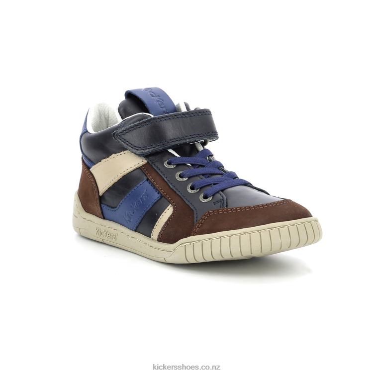 Kickers Kids Wincky Cdt Brown Blue Navy NPZDR985