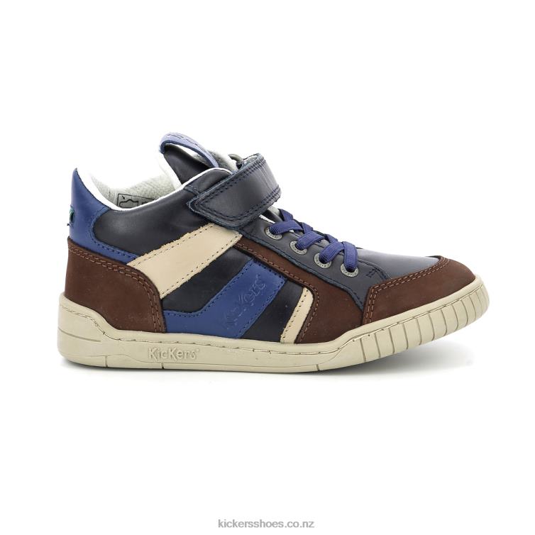 Kickers Kids Wincky Cdt Brown Blue Navy NPZDR985