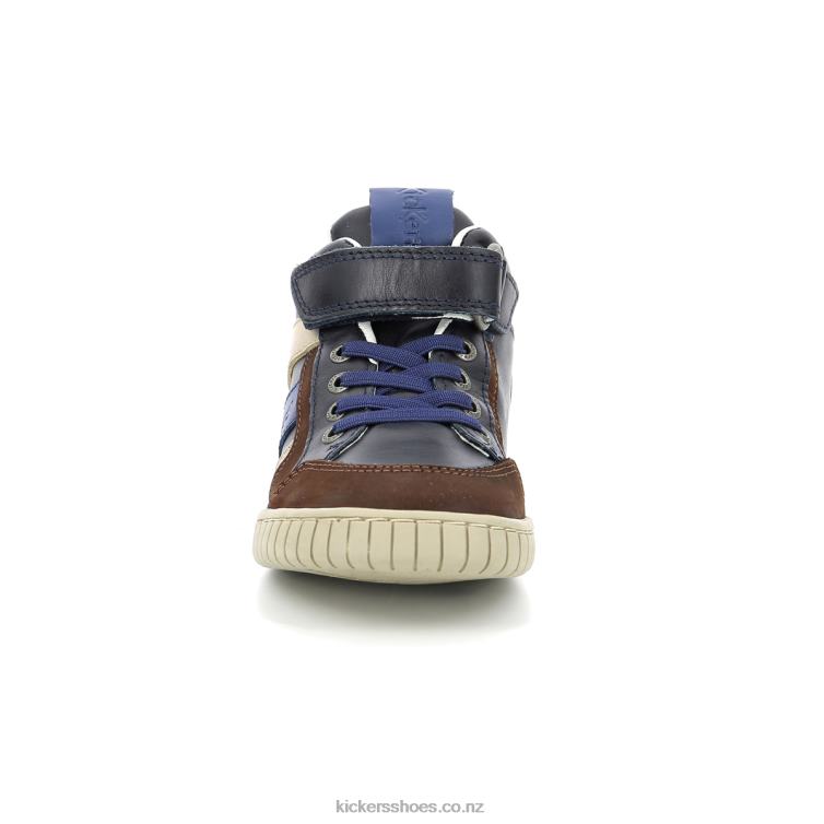 Kickers Kids Wincky Cdt Brown Blue Navy NPZDR985