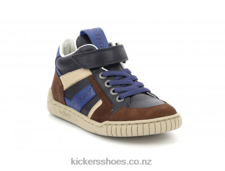 Kickers Kids Wincky Cdt Brown Blue Navy NPZDR993