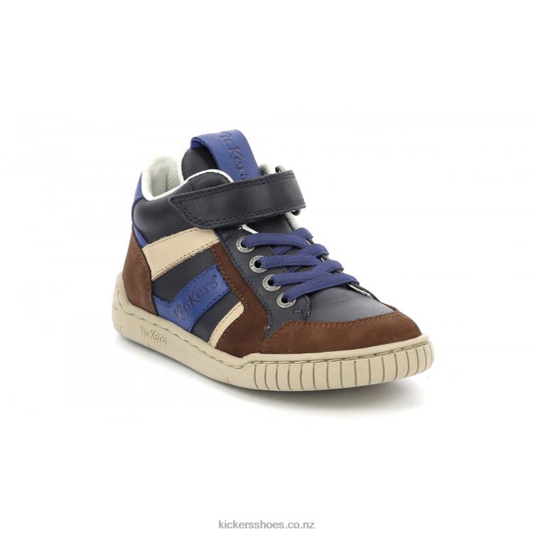 Kickers Kids Wincky Cdt Brown Blue Navy NPZDR993