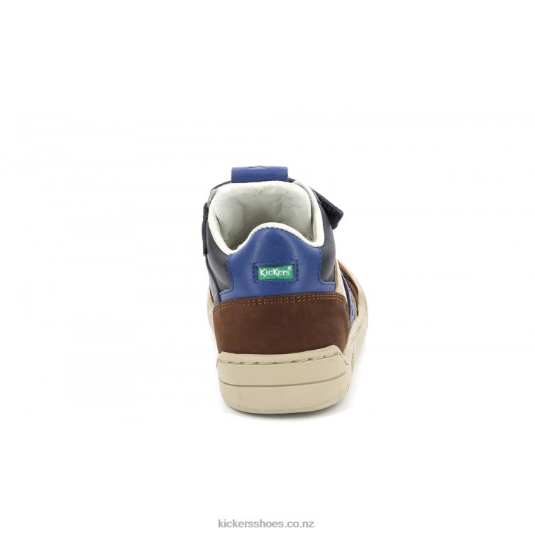 Kickers Kids Wincky Cdt Brown Blue Navy NPZDR993