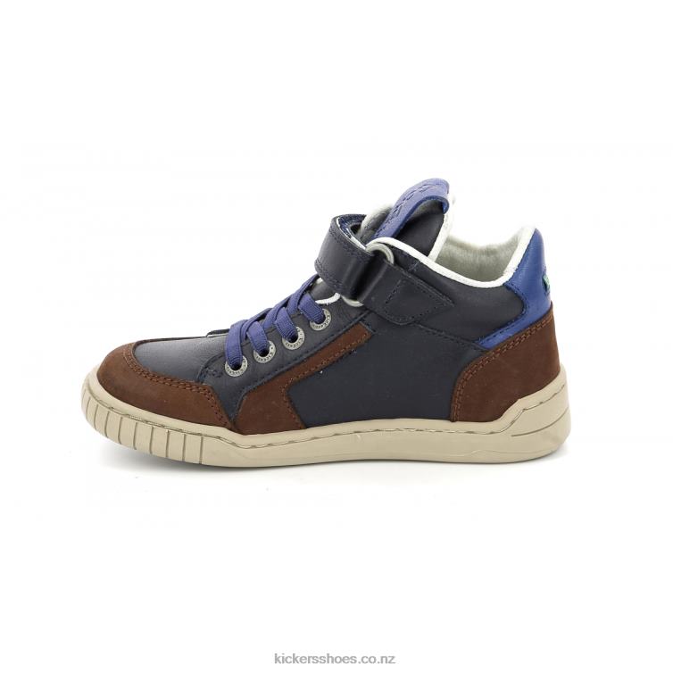 Kickers Kids Wincky Cdt Brown Blue Navy NPZDR993