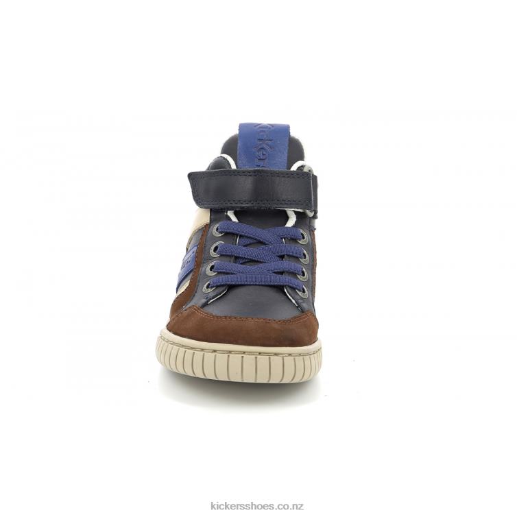 Kickers Kids Wincky Cdt Brown Blue Navy NPZDR993