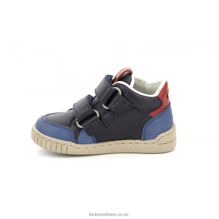 Kickers Kids Wincky Vel Blue Red Navy NPZDR1002