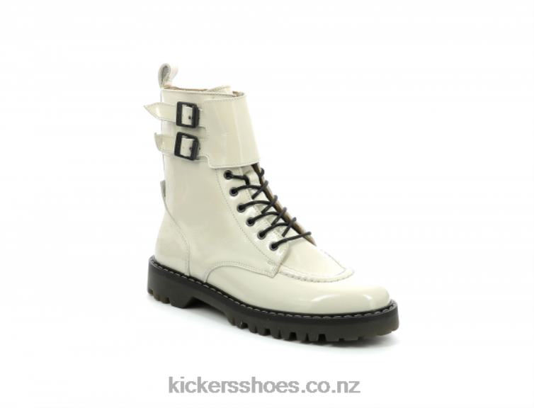Kickers Women Deckranger Off White Patent NPZDR208