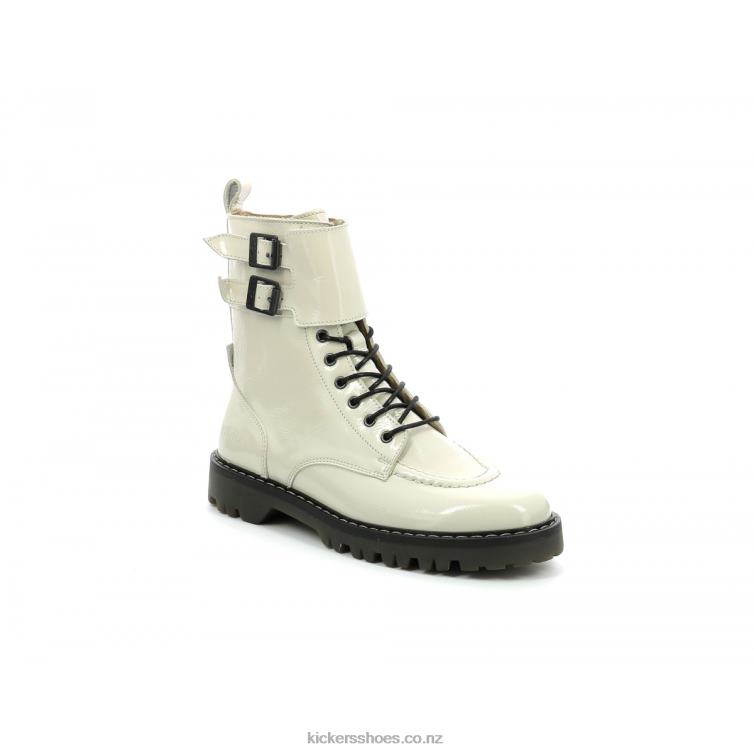 Kickers Women Deckranger Off White Patent NPZDR208