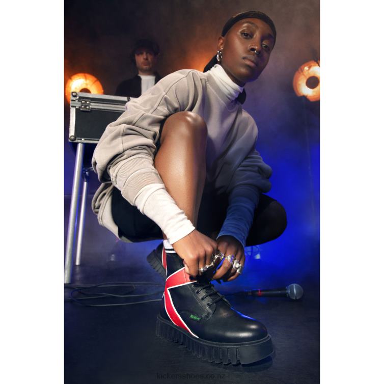 Kickers Women Kick Fabulous Black Red NPZDR219