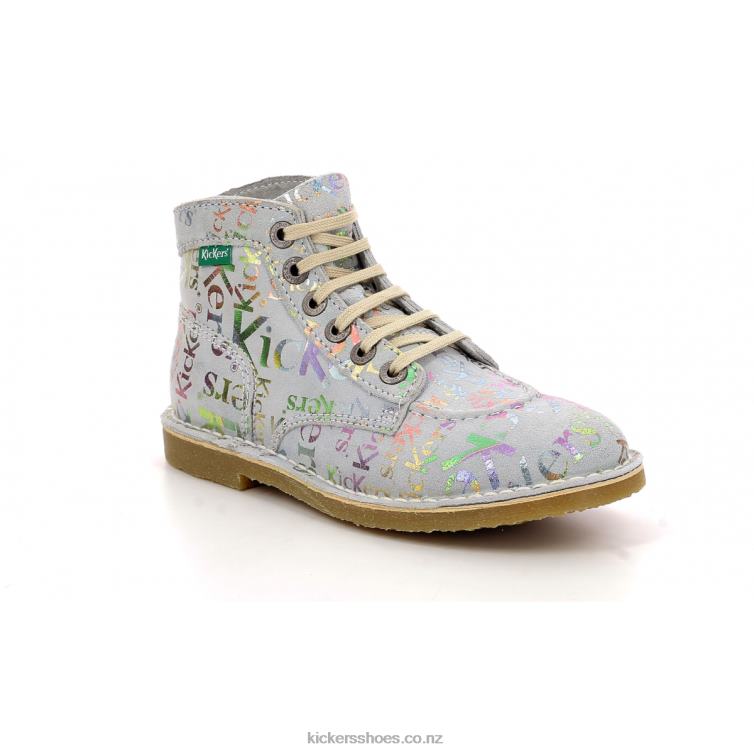 Kickers Women Kicklegend Light Blue Print Silver NPZDR190