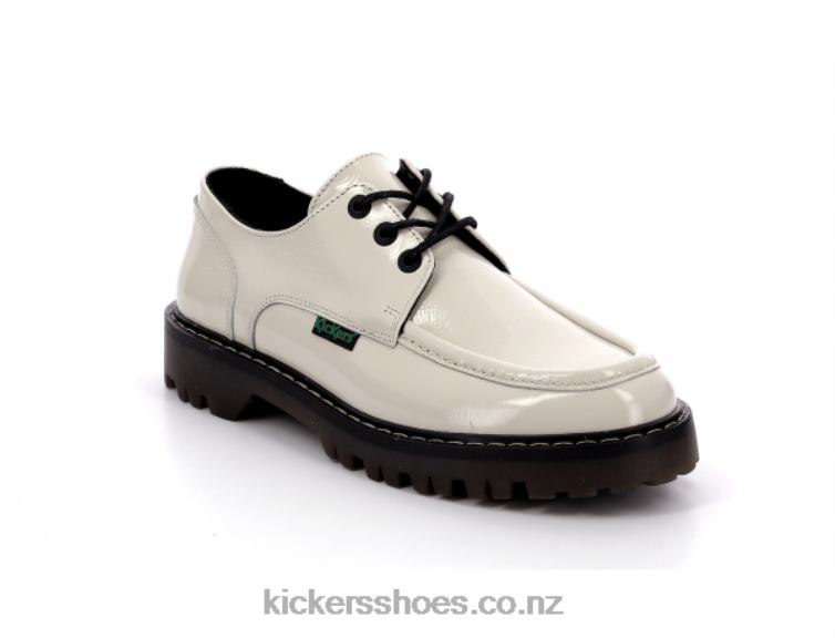 Kickers Women Kick Decklow Patent Off White NPZDR145