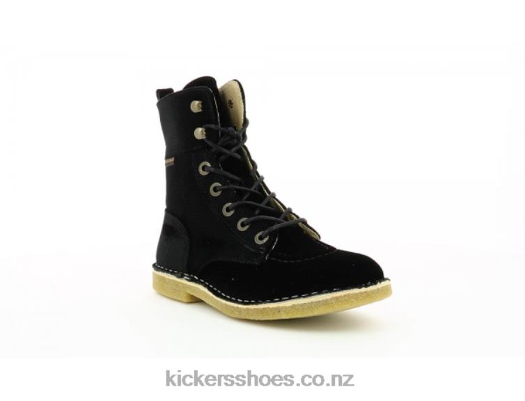 Kickers Women Kick Range Black Velvet NPZDR284