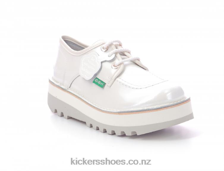 Kickers Women Kickougirl White Patent NPZDR256