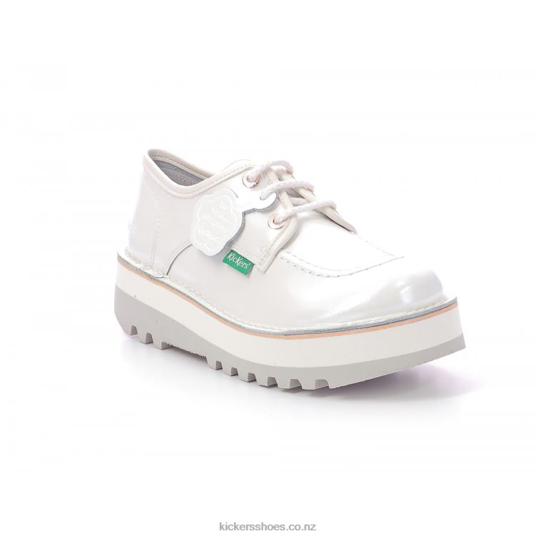Kickers Women Kickougirl White Patent NPZDR256