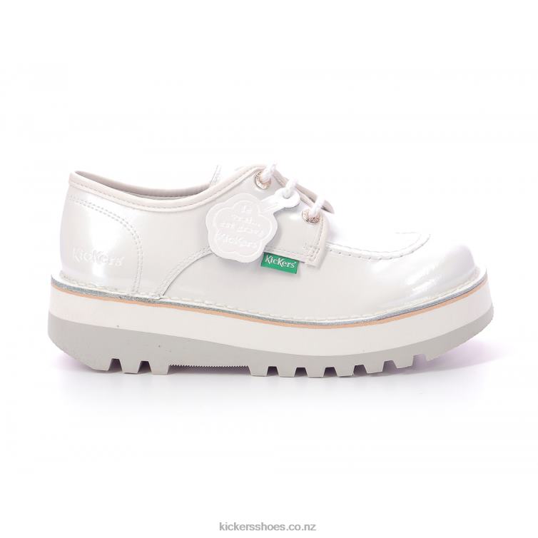 Kickers Women Kickougirl White Patent NPZDR256