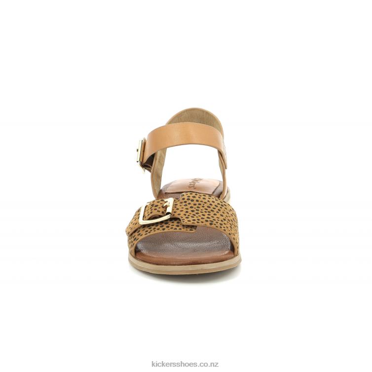 Kickers Women Bucidi Camel Black Print NPZDR43