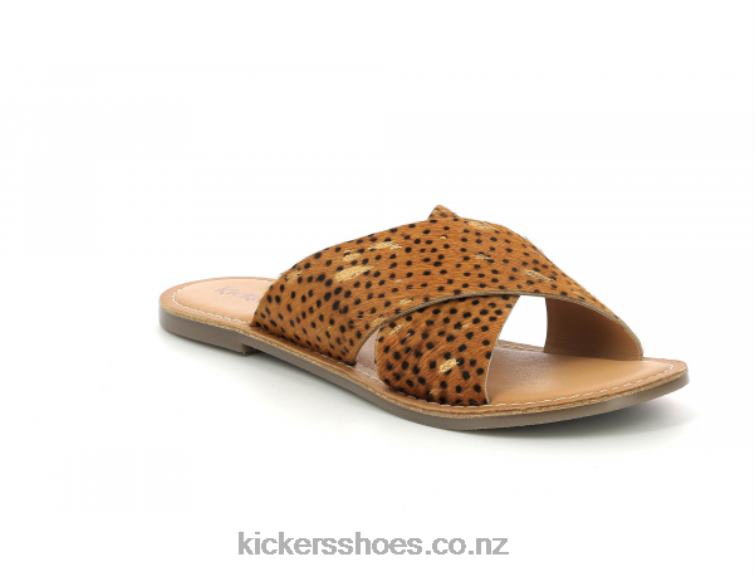 Kickers Women Diaz-2 Camel Black Gold Spotted NPZDR110