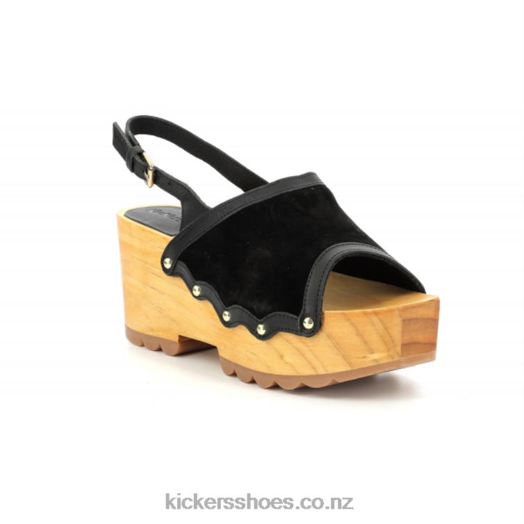 Kickers Women Kick Wedge Wood Black NPZDR12